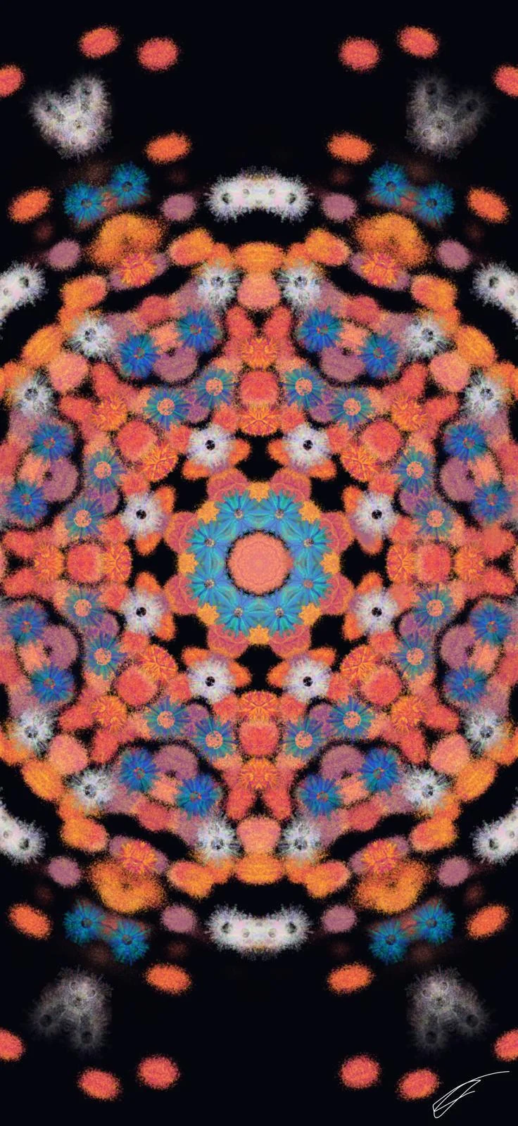 Mandala crystal mosaic artwork