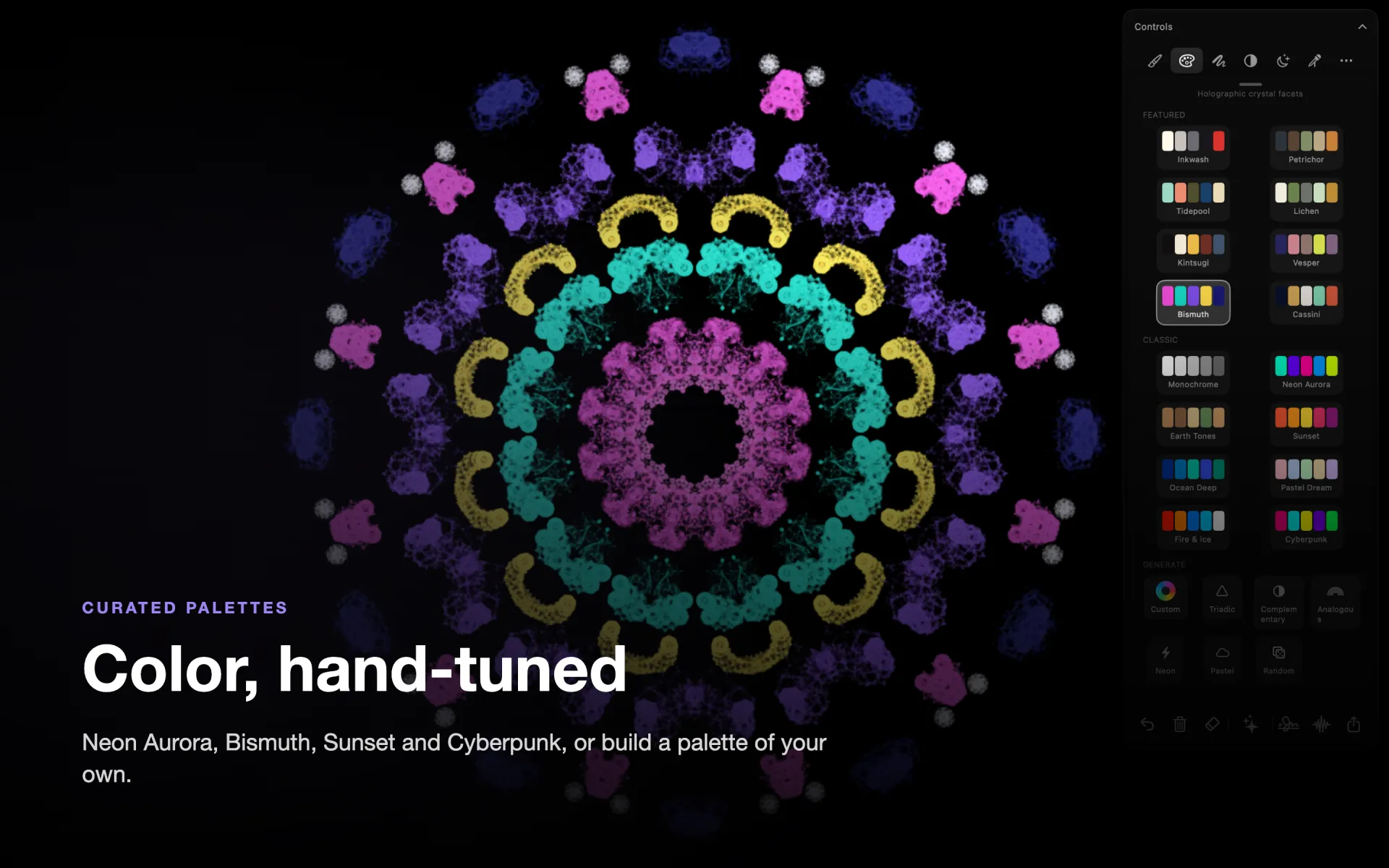 AuraCanvas for Mac — vibrant color palettes