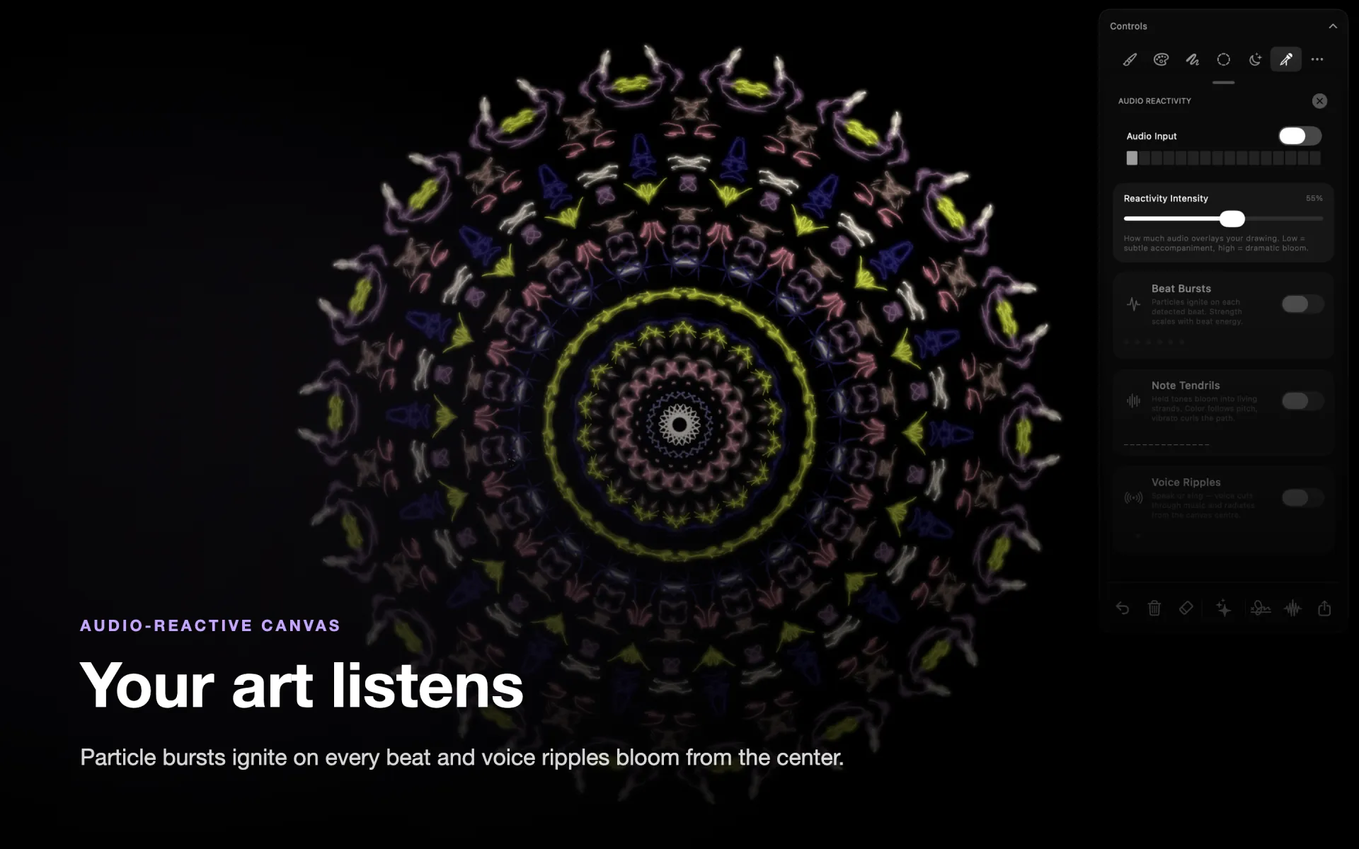 AuraCanvas for Mac — audio-reactive art